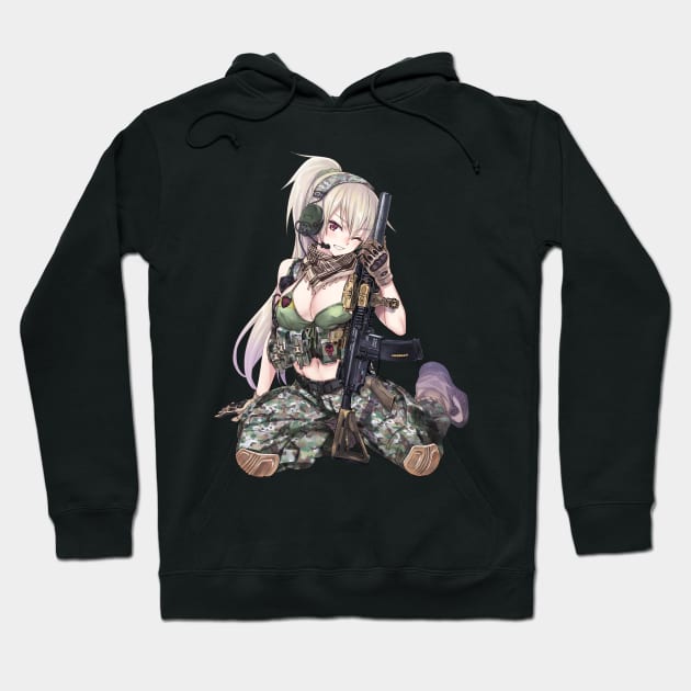 military anime girl special war Hoodie by M-HO design